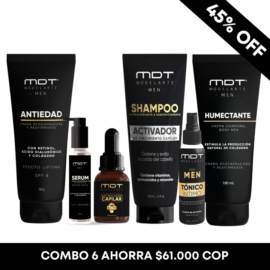 Productos para hombre antiedad, contra la caída del cabello – combo MDT Modelarte Men