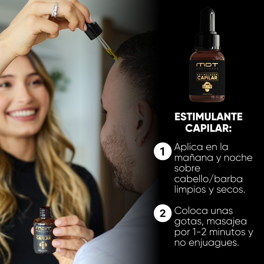 Aceite capilar que estimula el crecimiento de la barba y cabello