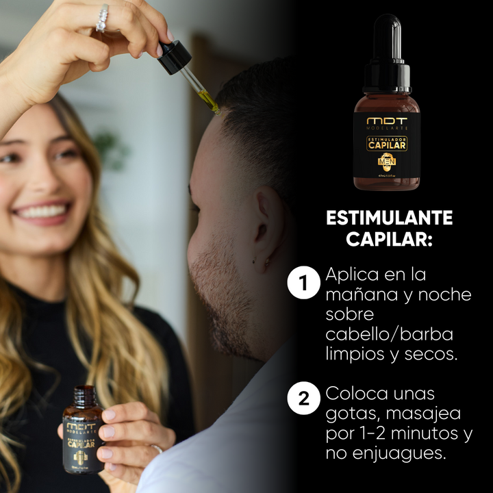 Aceite capilar que estimula el crecimiento de la barba y cabello