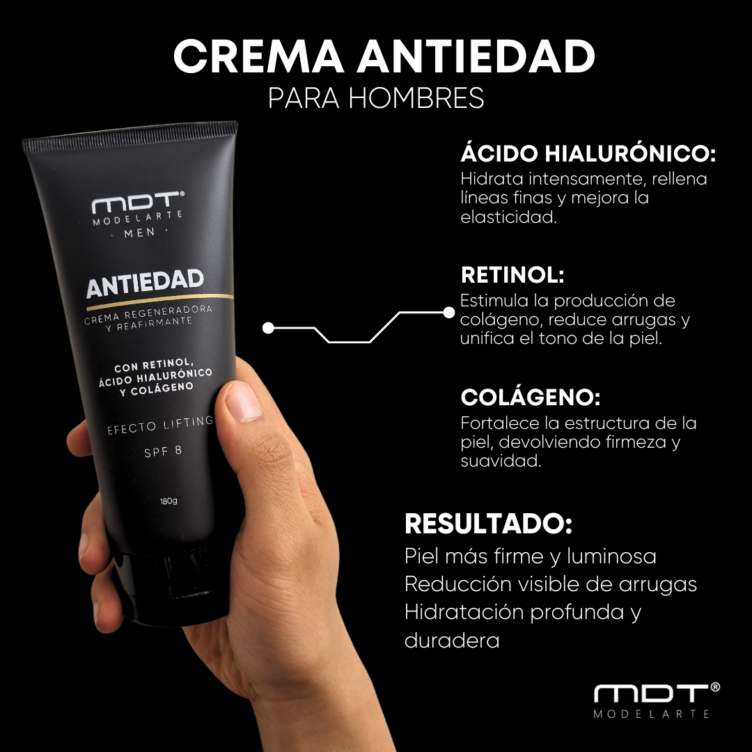 Crema facial antiedad para hombres que reduce arrugas y líneas de expresión