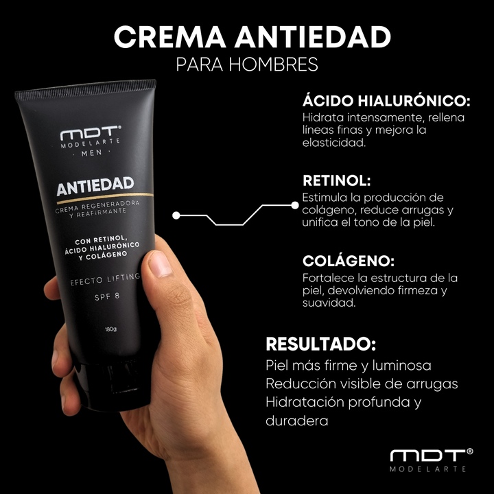 Crema facial antiedad para hombres que reduce arrugas y líneas de expresión