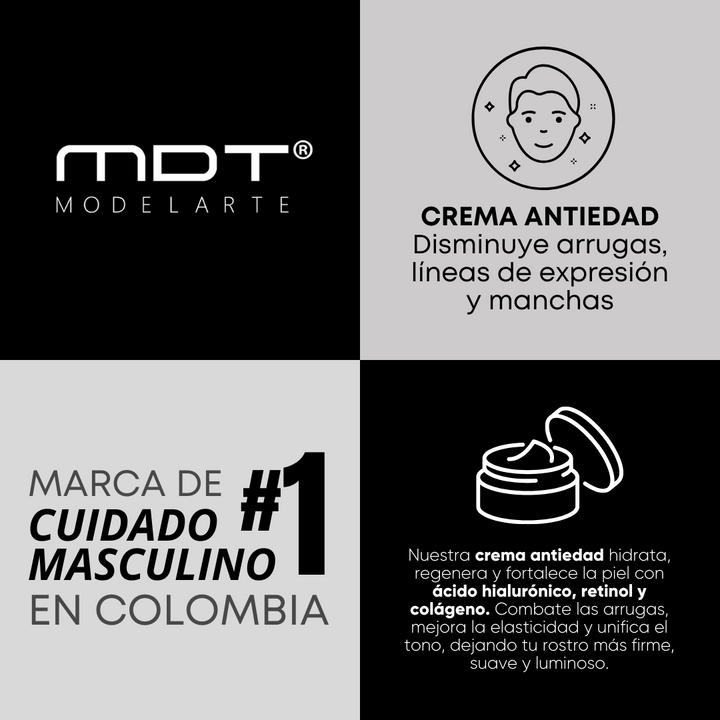 La marca #1 de cuidado masculino en Colombia. MDT Modelarte