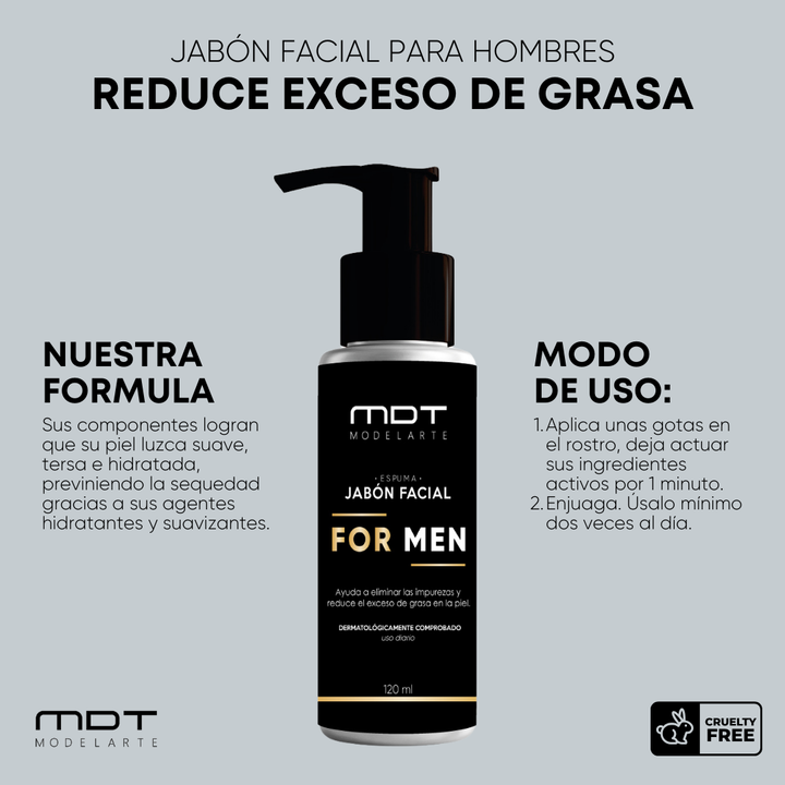 Limpiador facial o jabón facial para hombres para todo tipo de piel