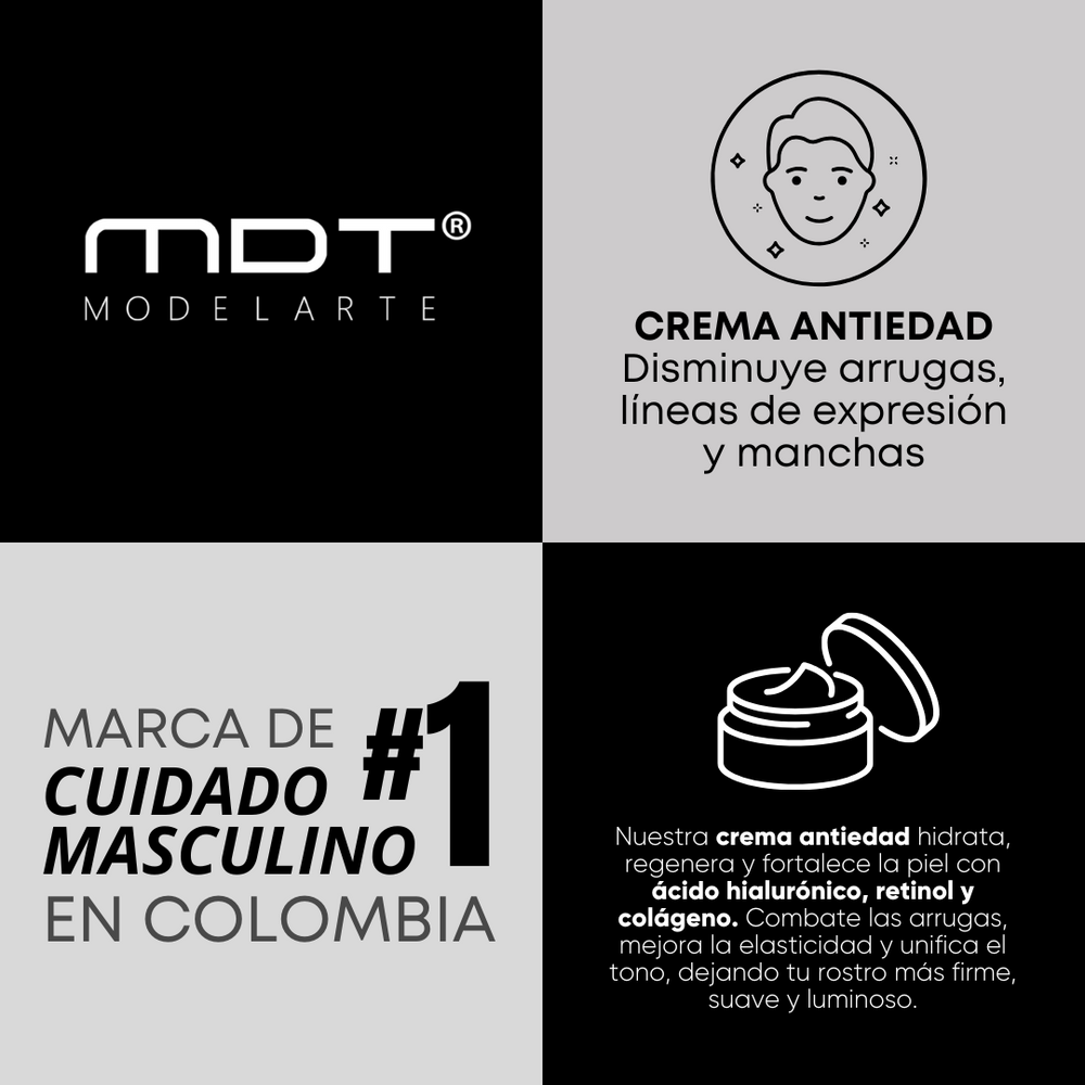 La marca #1 de cuidado masculino en Colombia. MDT Modelarte